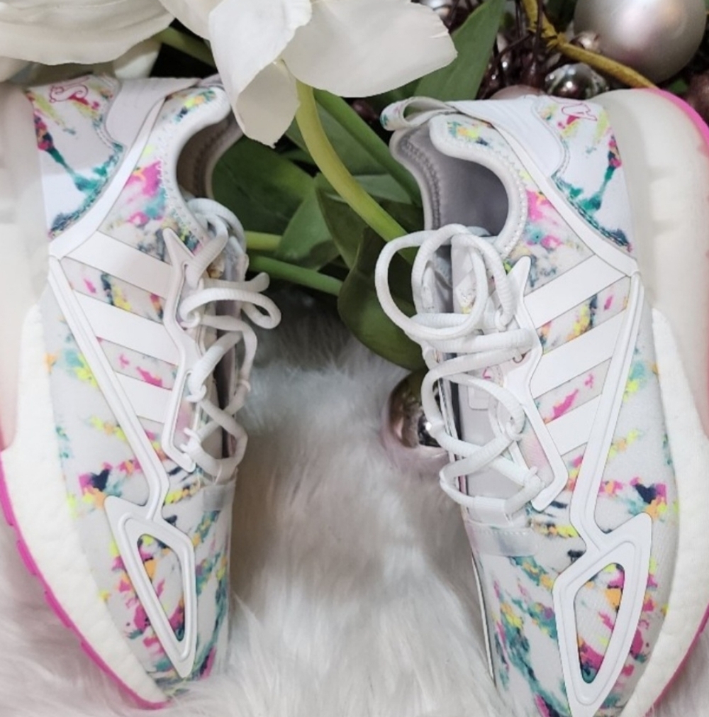 Adidas ZX 2K Boost Watercolor Athletic Shoes Size Women7 New
